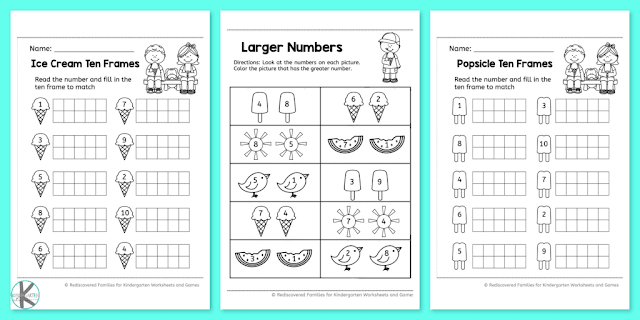 Summer Kindergarten Worksheets To Practice Math