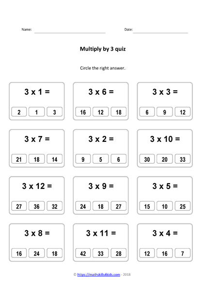 Times Table Worksheets Pdf