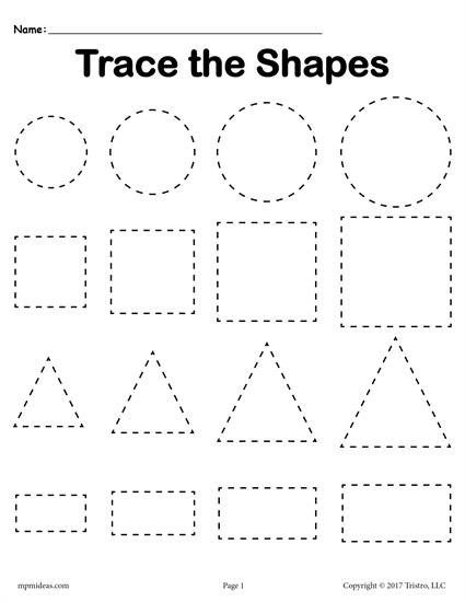 Tracing Shapes Worksheets