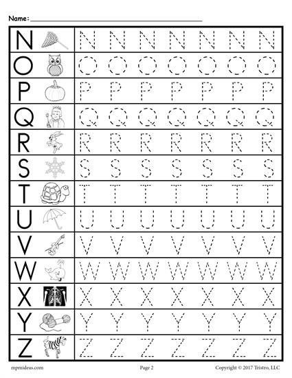 Uppercase Letter Tracing Worksheets A
