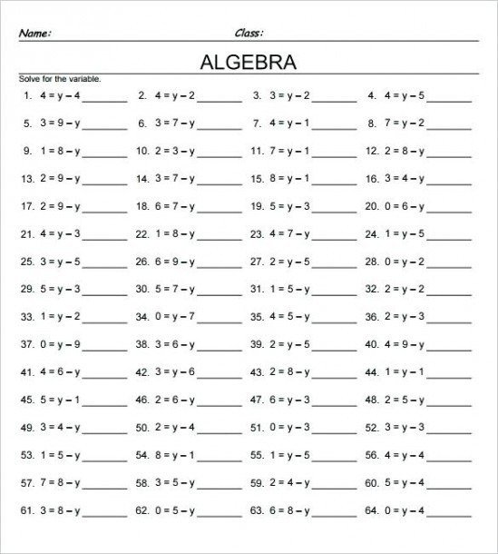 Grade 7 Math Online Worksheets