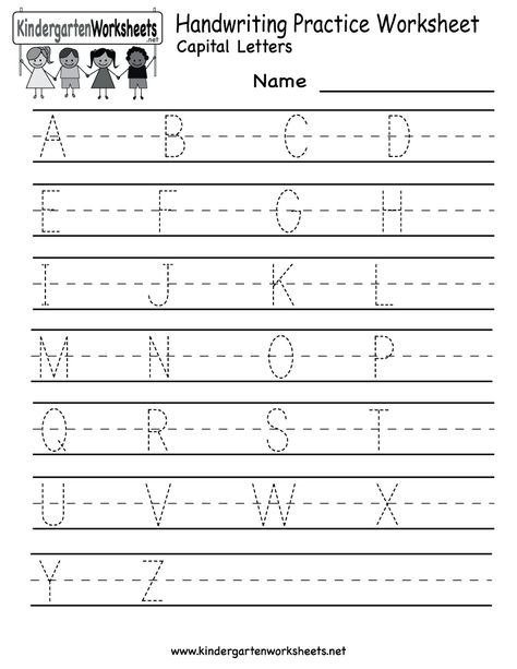 Worksheets  Kindergarten Handwriting Practice Worksheet Printable