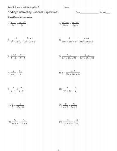 Adding And Subtracting Fractions Worksheets Kuta - Worksheets Master