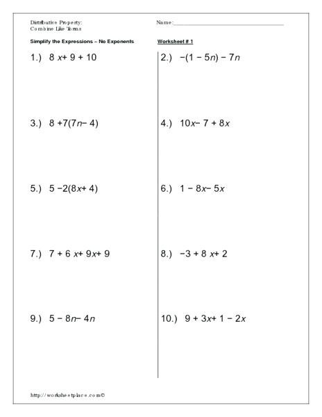 Combine Like Terms Worksheets Dailycrazynews Combining In Math