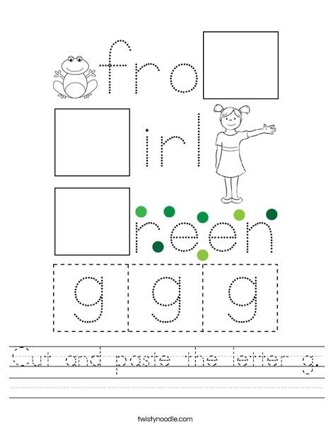 Cut And Paste The Letter G Worksheet