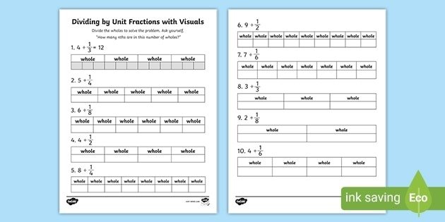Dividing Whole Numbers By Unit Fractions