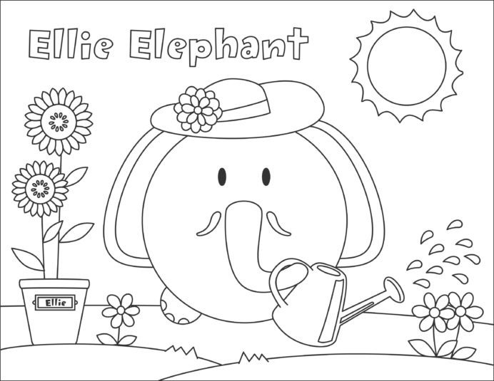 Ellie Elephant Coloring Zoo Sewing Worksheets For Middle School