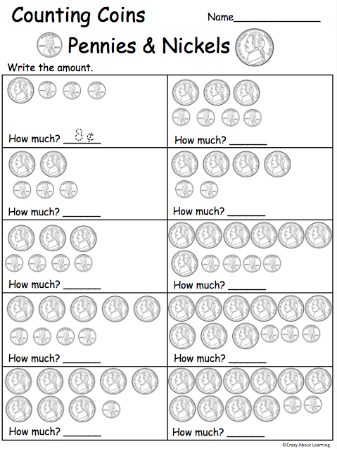 counting pennies and nickels worksheets for first grade worksheets master