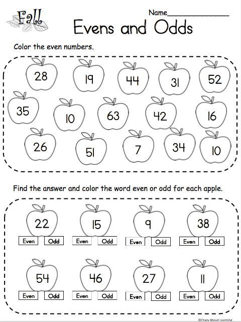 Free Even And Odd Math Worksheet For St Graders And Nd Graders