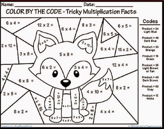 Free Multiplication Coloring Worksheets Picture Inspirations