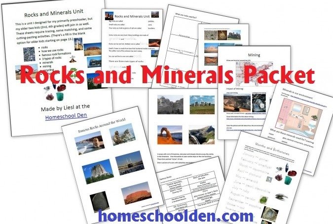 Free Rocks And Minerals Packet  Pages