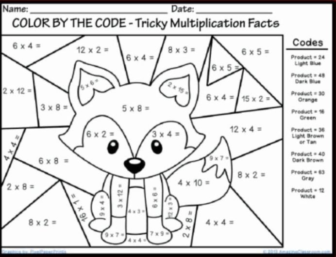 Math Coloring Printable With Images Free Multiplication Worksheets