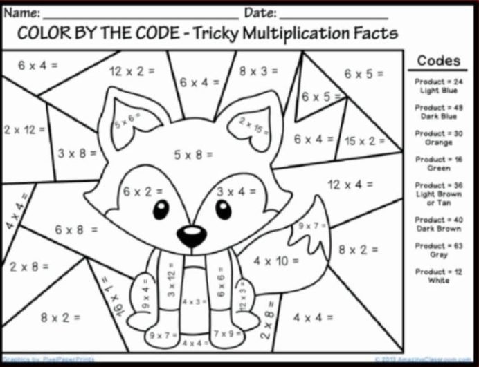 Math Coloring Printable With Images Multiplication Worksheets