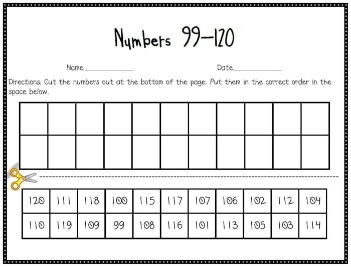 Counting To 120 Worksheets For First Grade - Worksheets Master