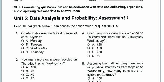 Probability Worksheet Th Grade  Data Analysis Statistics And