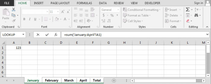 Summing The Same Cell In Multiple Worksheets