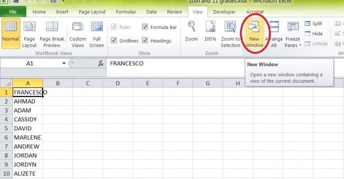 Synchronous Scrolling In Excel