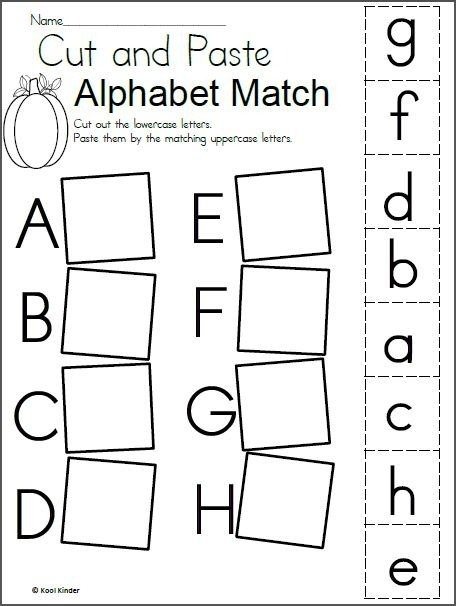 Alphabet Match Worksheet For Fall