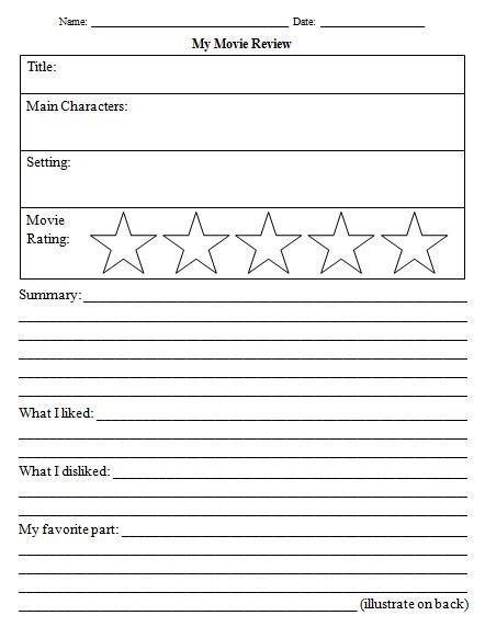 Awesome Movie Review Template Worksheet Images