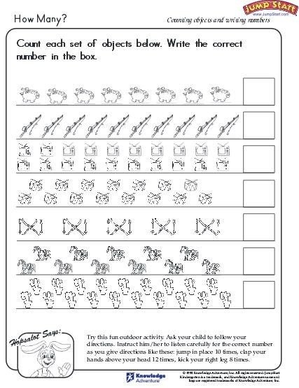 Counting Objects To  Worksheet