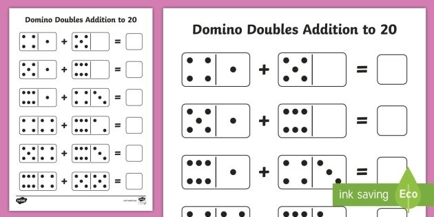 Domino Doubles Addition To  Worksheet Teacher Made