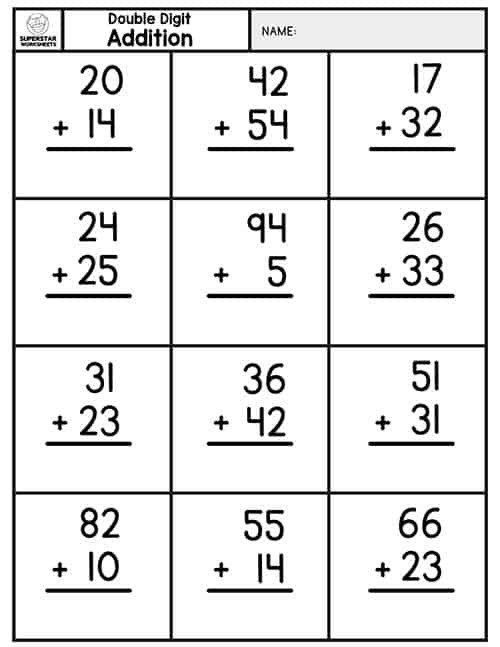 Doubledigitaddition Double Digit Math Worksheets With Regrouping