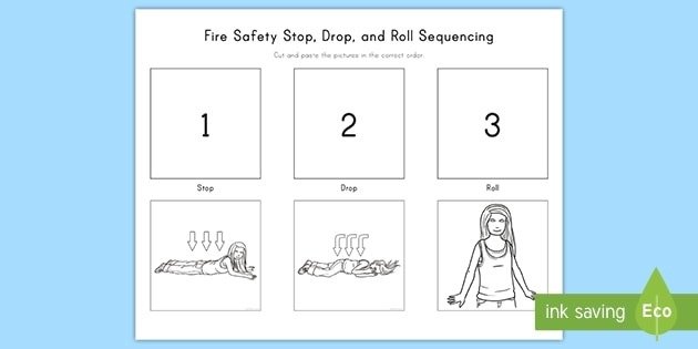Fire Safety Stop  Drop And Roll Sequencing Activity