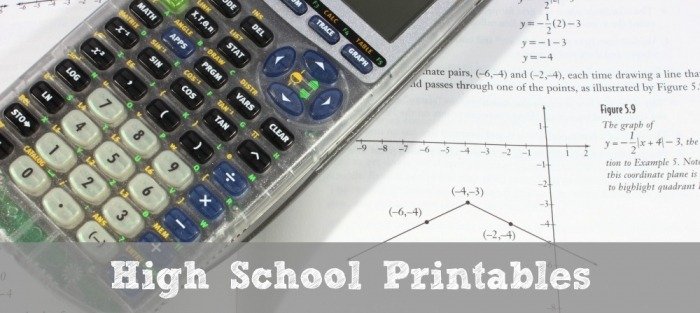 Free High School Math Printables