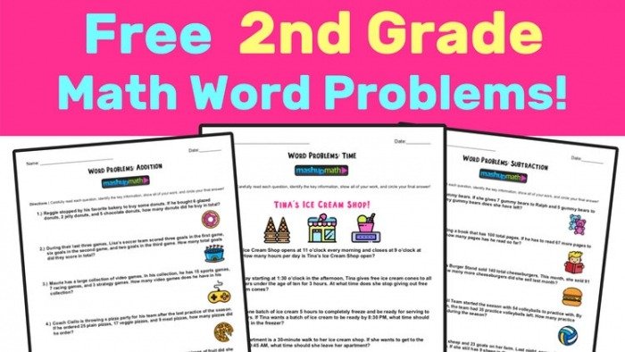 Free Nd Grade Math Word Problem Worksheets  Mashup Math