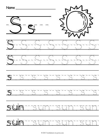 Free Printable Tracing Letter S Worksheet