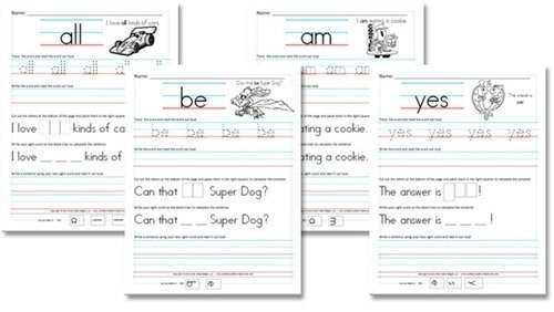 Free Worksheets Kindergarten Primer Sight Word Sentences