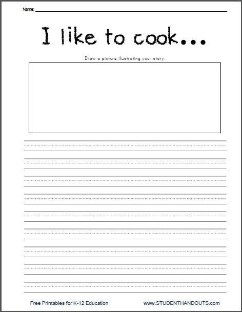 I Like To Cook Writing Prompt Printable