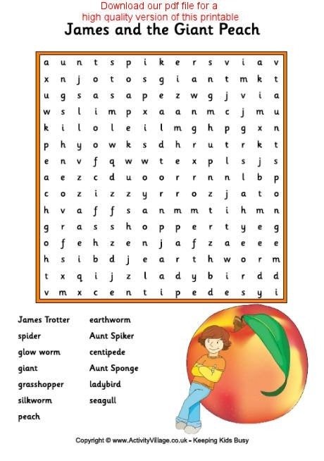 james-and-the-giant-peach-activities-worksheets-worksheets-master