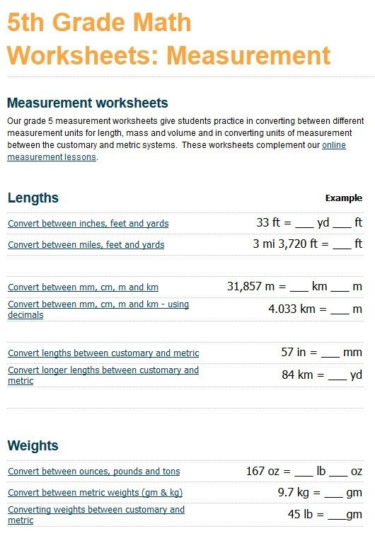 Measuring Up Worksheet Answers