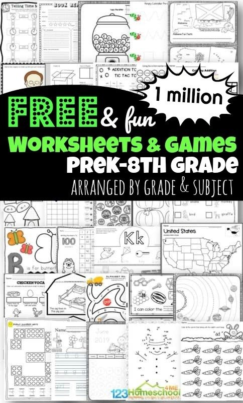 Million Free Worksheets For Kids Homeschool Health Printable