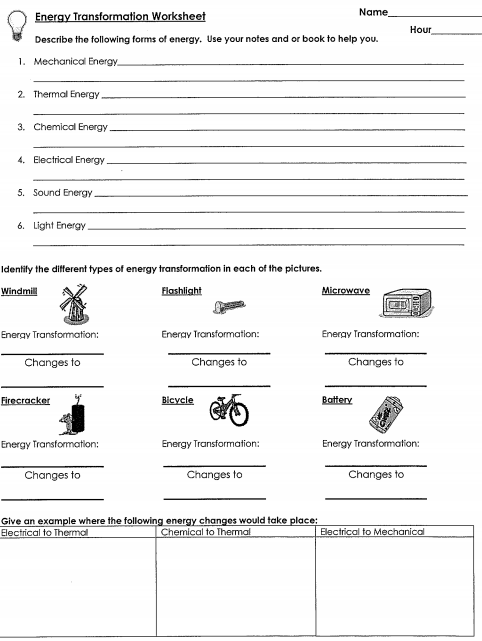 8th Grade Science Energy Worksheets - Worksheets Master