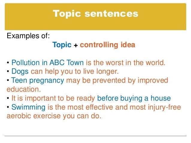 Paragraphs And Topic Sentences