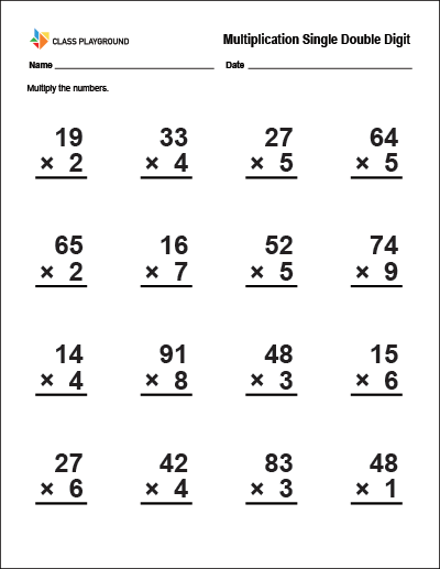 Beginning Double Digit Multiplication Worksheets
