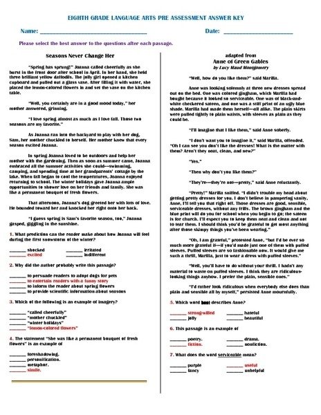 8th Grade Worksheets With Answers - Worksheets Master