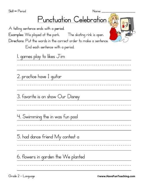 Punctuation Worksheets  Have Fun Teaching