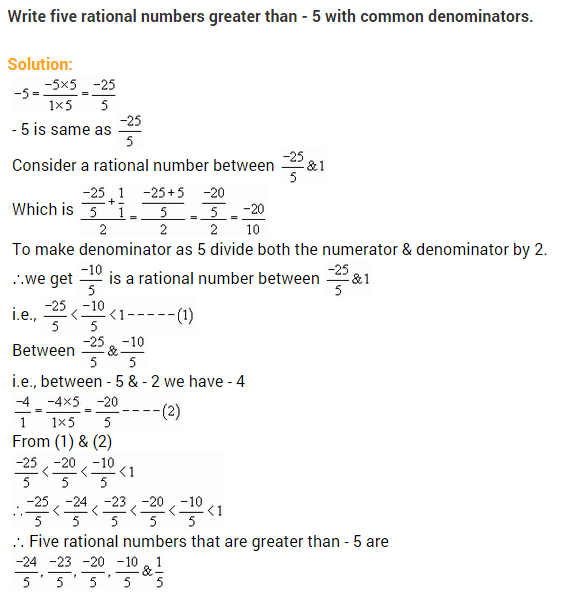 Rational Numbers Class  Extra Questions Maths Chapter