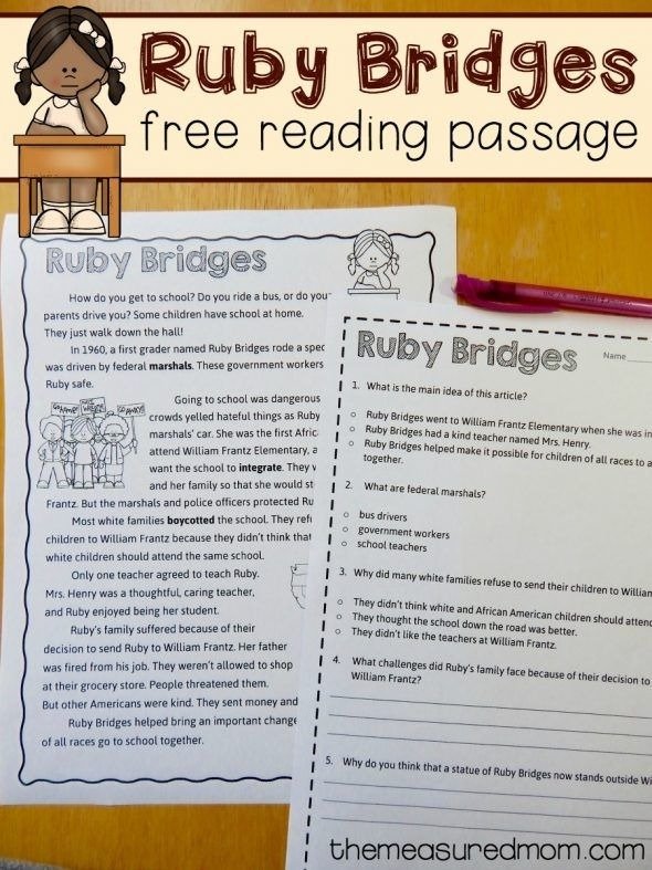 Ruby Bridges Reading Comprehension Passage