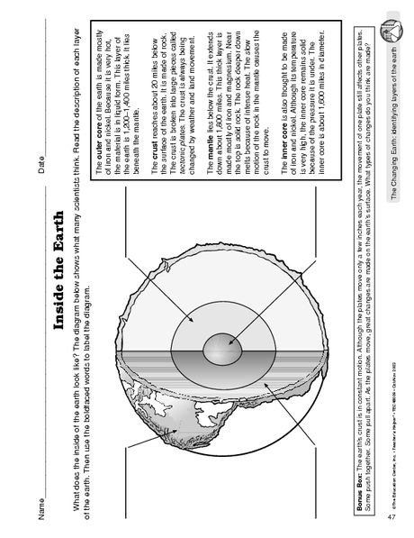 Free Printable Layers Of The Earth Worksheets - Worksheets Master