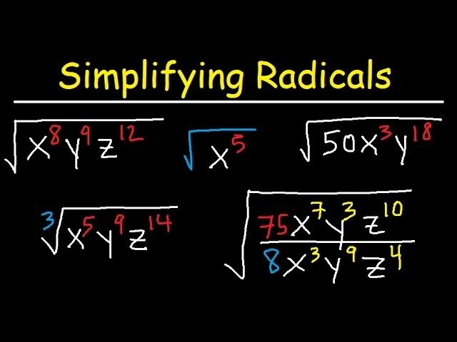 Simplifying Radicals With Variables Worksheet