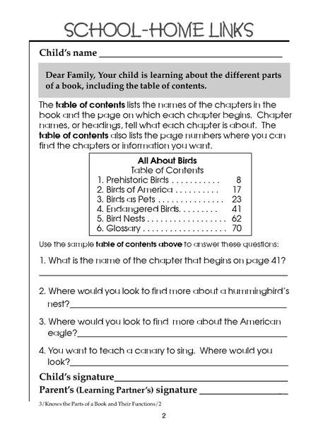 Table Of Contents Nd Rd Grade Worksheet Lesson Pla