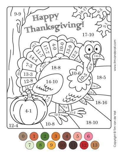 Thanksgiving Color By Numbers