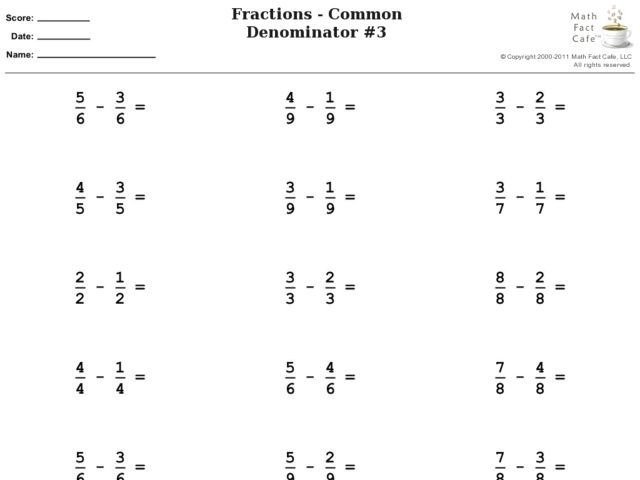 Worksheet  Th Grade Addition Worksheets Fractions Common