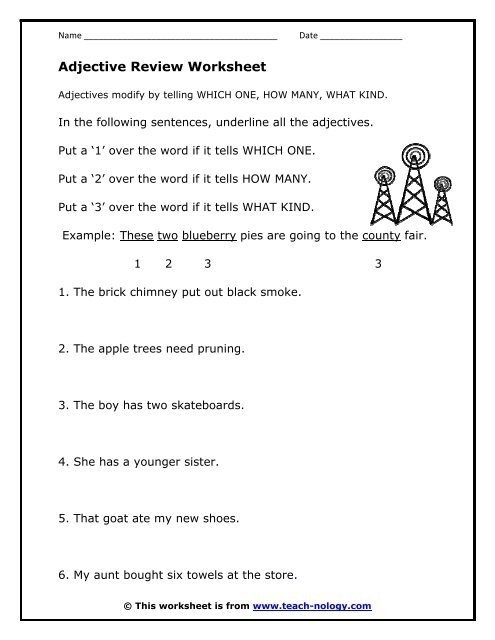 Adjective Review Worksheet