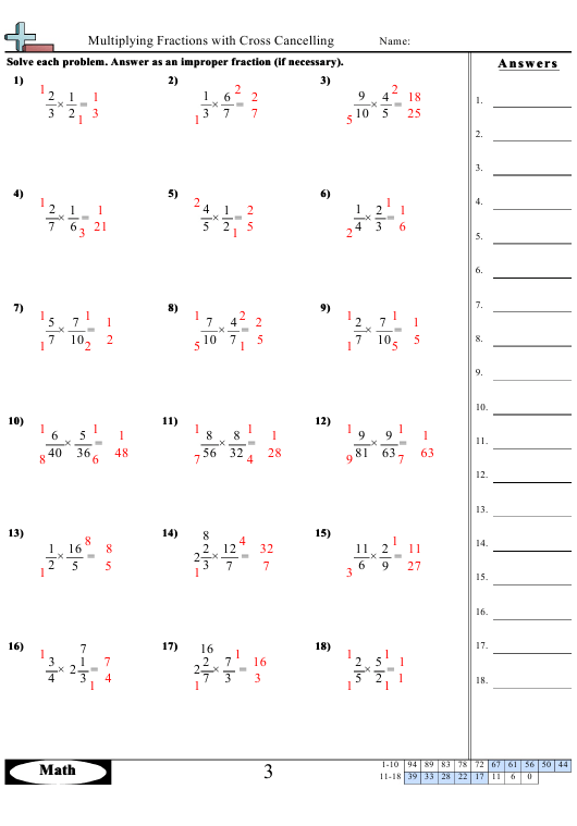 Cross Multiplication Worksheets
