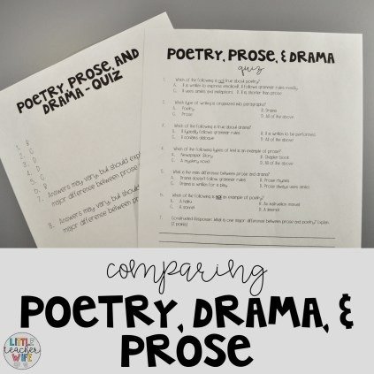 Comparing Poetry  Drama  And Prose